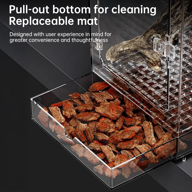 Acrylic Reptile Cage - Lizard/Spider/Insect Feeding Terrarium